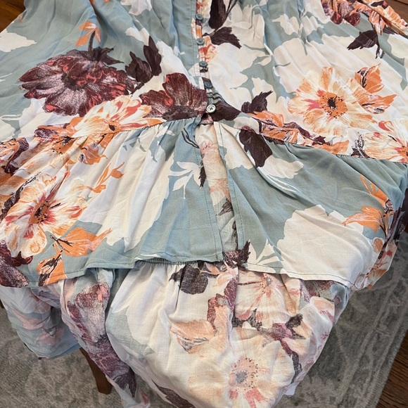 Smocked Flutter Sleeve Midi Sundress Size S - Picture 7 of 9